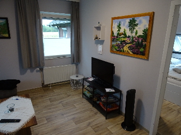 Ein Blick auf den Fernseher.
